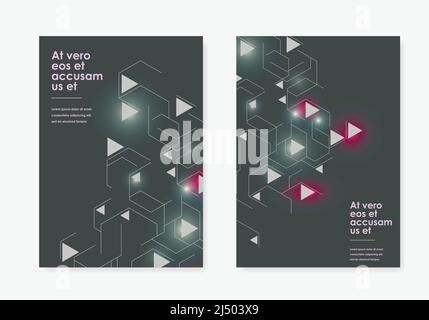 Biglietto da visita. Connessione di rete globale. Sfondo geometrico. Illustrazione vettoriale della rete tecnologica. Sfondo dell'illustrazione. Web design Illustrazione Vettoriale