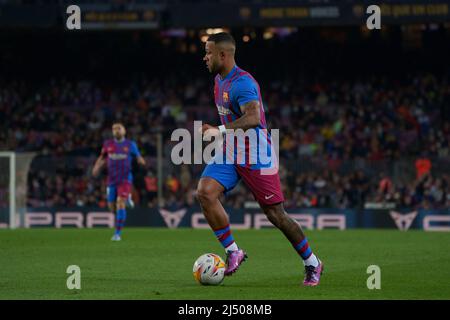 18th aprile 2022, Nou Camp, Barcellona, Spagna: La Liga football, FC Barcelona contro Cadice: Depay FC Barcelona Foto Stock