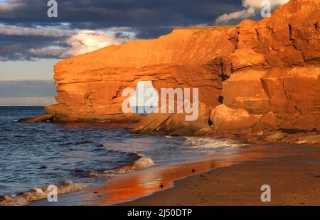 MacKenzies Brook è una popolare destinazione costiera vicino Cavendish, Isola del Principe Edoardo Foto Stock