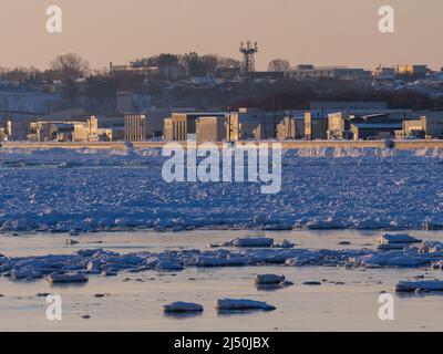 Drift Ice ad Abashiri, Hokkaido, Giappone Foto Stock