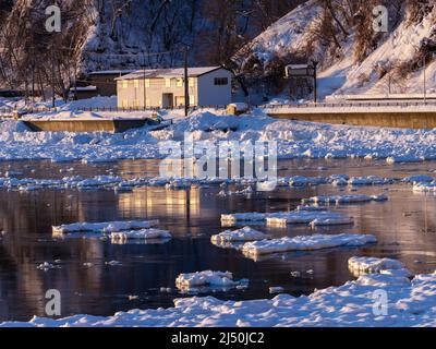 Drift Ice ad Abashiri, Hokkaido, Giappone Foto Stock