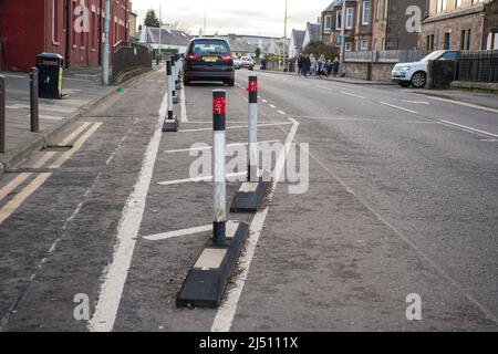 Vista di 'passi per le persone' su Longstone Road a Edimburgo credito: Euan Cherry Foto Stock