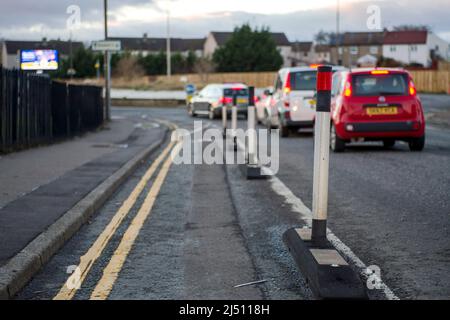 Vista di 'passi per le persone' su Longstone Road a Edimburgo credito: Euan Cherry Foto Stock