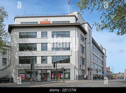 Montare gli uffici di smistamento Pleasant, Regno Unito. Il centro di posta centrale di Royal Mail per Londra su Rosebery Avenue, Islington. Foto Stock