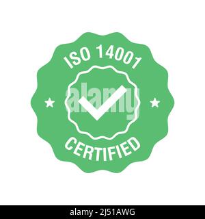 Certificato ISO 14001. Timbro di certificazione. Vettore Illustrazione Vettoriale