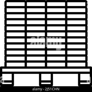 Icona del pallet da costruzione. Design di contorni in grassetto con larghezza traccia modificabile. Illustrazione vettoriale. Illustrazione Vettoriale