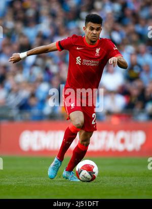 LONDRA, INGHILTERRA - APRILE 16: Semifinale della Coppa fa Luis Fernando D’az Marulandaduring di Liverpool tra Manchester City e Liverpool a Wembley Stadi Foto Stock