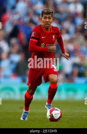 LONDRA, INGHILTERRA - APRILE 16:Liverpool's Roberto Firmino durante la semifinale di fa Cup tra Manchester City e Liverpool al Wembley Stadium , Londra, U. Foto Stock