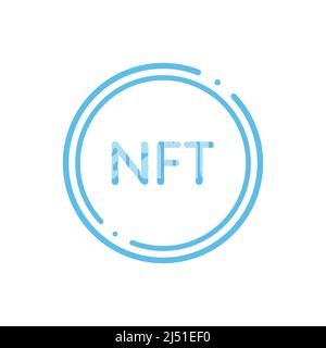 Token non fungibile NFT. Icona gettoni non fungibili che copre il concetto NFT. Tecnologia high-tech simbolo vettore logo Illustrazione Vettoriale