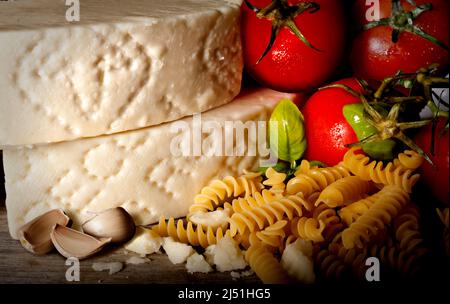 Il Pecorino Romano cunei Foto Stock