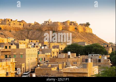 Jaisalmer,Rajasthan,India - Ottobre 15,2019: Jaisalmer Fort o Sonar Quila o Golden Fort. Living Fort - fatto di arenaria gialla. Sito UNESCO. Foto Stock