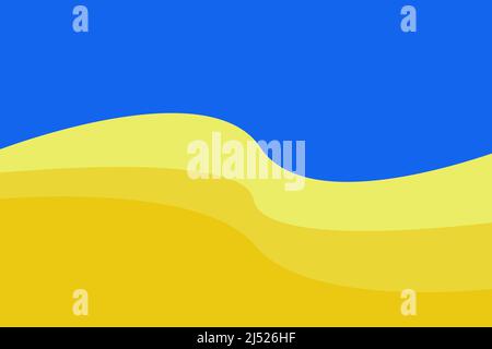 Onde su sfondo blu-giallo, colori dell'Ucraina Foto Stock