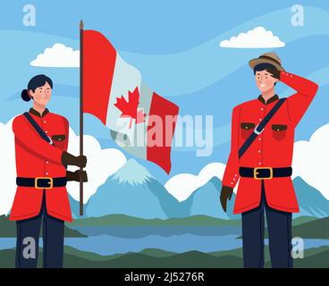 coppia di soldati canadesi Illustrazione Vettoriale