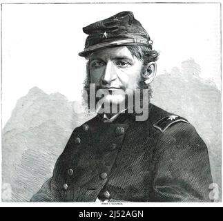 Hugh Judson Kilpatrick, generale dell'esercito dell'Unione nella guerra civile americana. illustrazione del 19th secolo. Foto Stock