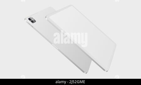 Scarica il tablet bianco. Vista anteriore e posteriore. Illustrazione vettoriale Illustrazione Vettoriale