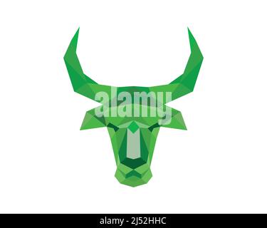 Grafico poligonale della testa di toro calmo Illustrazione Vettoriale