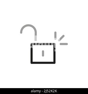 Icone della linea vettoriale relative ai blocchi semplici. Il castello è aperto. Illustrazione Vettoriale