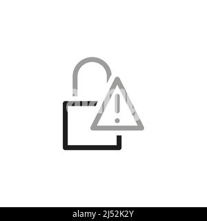 Icone della linea vettoriale relative ai blocchi semplici. Errori nella protezione. Illustrazione Vettoriale