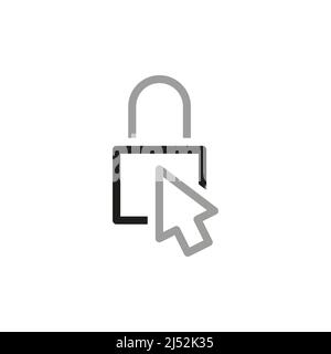 Icone della linea vettoriale relative ai blocchi semplici. Blocco per sicurezza. Illustrazione Vettoriale