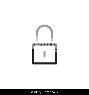 Icone della linea vettoriale relative ai blocchi semplici. Blocco per sicurezza. Illustrazione Vettoriale