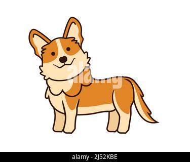 Cute e dolce Corgi Dog Illustration Vector Illustrazione Vettoriale