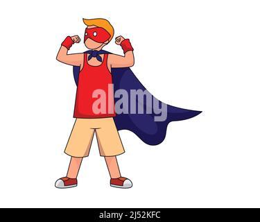 Una maschera e un mantello da indossare come simbolo di Superhero Vector Illustrazione Vettoriale