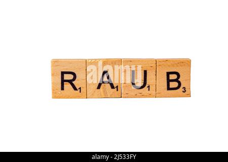 Dices and Letters Bank Raub Baviera Germania Foto Stock