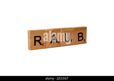 Dices and Letters Bank Raub Baviera Germania Foto Stock