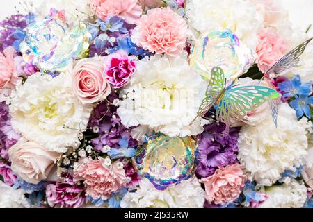 Ho fotografato i fiori esposti a Takasago al ricevimento di nozze. Foto Stock