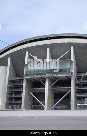 Ingresso principale al Toyota Stadium in Giappone. Ristorante con vista. Foto Stock