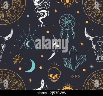 Motivo magico senza giunture Illustrazione Vettoriale