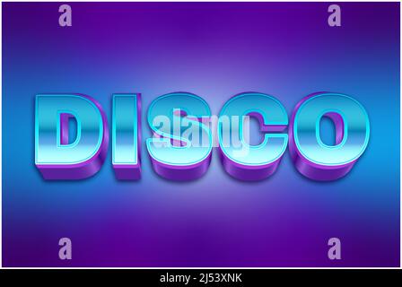 Effetti di testo modificabili disco , parole e font possono essere modificati Illustrazione Vettoriale