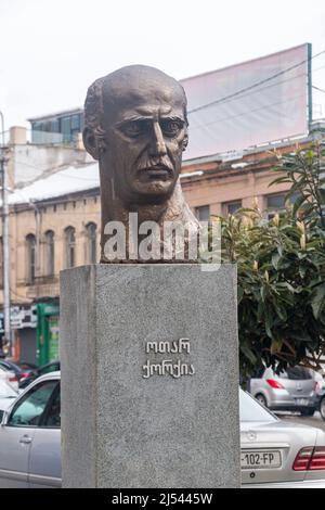 Kutaisi, Georgia - 18 marzo 2022: Korkia busto scultura. Foto Stock