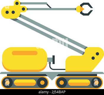 Assemblaggio del dispositivo di fabbrica. Braccio meccanico. Macchina industriale Illustrazione Vettoriale