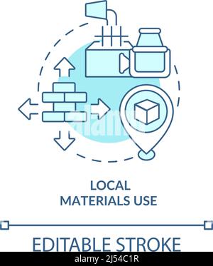I materiali locali usano l'icona del concetto di turchese Illustrazione Vettoriale