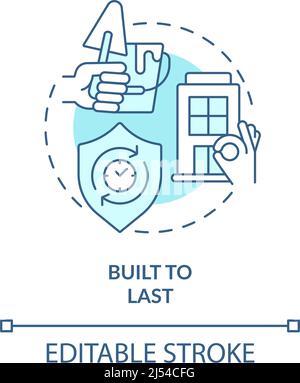Costruito per durare turchese concetto icona Illustrazione Vettoriale