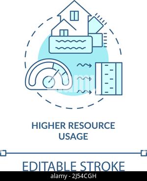 Icona del concetto turchese di utilizzo delle risorse più elevato Illustrazione Vettoriale