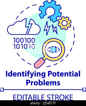 Identificazione di potenziali problemi icona di concetto Illustrazione Vettoriale