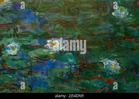 Gigli d'acqua blu, nympheas bleus, Detail, Claude Monet, 1916-1919, Musee D'Orsay, Parigi, Francia, Europa Foto Stock