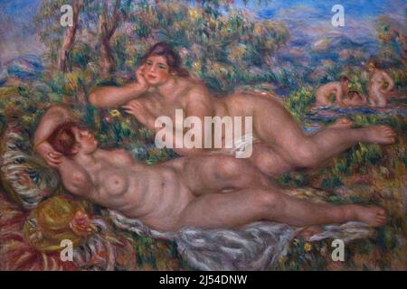 I bagnanti, les baigneuses, Pierre-Auguste Renoir, 1918-1919, Musee D'Orsay, Parigi, Francia, Europa Foto Stock