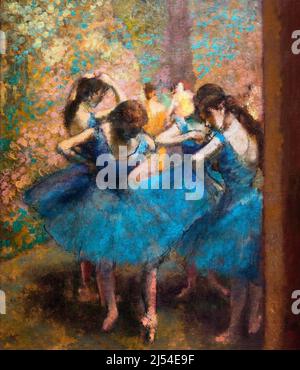 Ballerini in Blue, Edgar Degas, 1890, Musee D'Orsay Art Gallery, Parigi, Francia, Europa Foto Stock