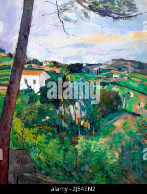 Paesaggio con tetto rosso, il Pino a Estaque, Paysage au Toit Rouge, le pin à l'Estaque, Paul Cezanne, 1875-76, Musee de l'Orangerie, Parigi, Francia, E. Foto Stock