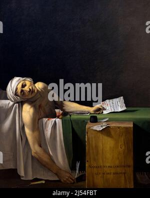 La morte di Marat, Marat Assassine, Jacques-Louis David, 1794, Musee du Louvre, Parigi Francia, Europa Foto Stock