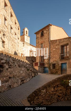 Église Saint-Barthélemy de Bélesta, la chiesa del villaggio di Bélesta, Francia Foto Stock