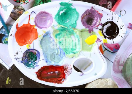 Tinta grunge sporco, acquerello colorato asciutto Foto Stock