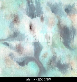 Aqua e grigio acquerello motivo sfondo grafico illustrazione dipinta a mano per elementi di design. Foto Stock
