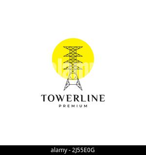 line tower semplice colorato logo design vettoriale grafico simbolo icona illustrazione idea creativa Illustrazione Vettoriale