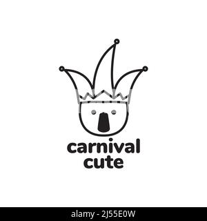 linea cute koala con cappello logo design vettoriale simbolo grafico icona illustrazione idea creativa Illustrazione Vettoriale