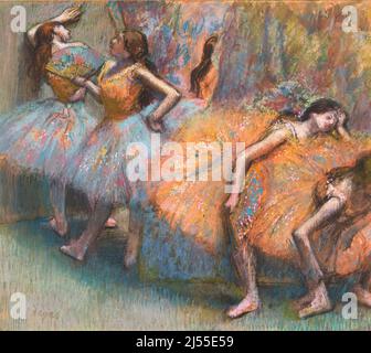 Degas. Pittura intitolata 'ballerini' di Edgar Degas (1834-1917), pastello su carta, 1888 Foto Stock
