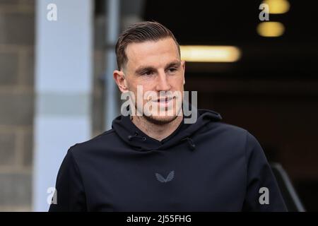 Newcastle, Regno Unito. 20th Apr 2022. Chris Wood #20 di Newcastle United arriva al St. James Park di Newcastle, Regno Unito il 4/20/2022. (Foto di Mark Cosgrove/News Images/Sipa USA) Credit: Sipa USA/Alamy Live News Foto Stock